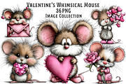 Valentine's Whimsical Mouse Clipart, an Illustration by Dream Creation (Thumbnail 1 of 8)