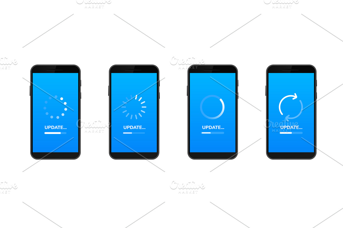 Mobile devices displaying software, a Technology Illustration by skripnikbb