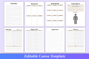 2024 Anxiety Journal Canva Templates