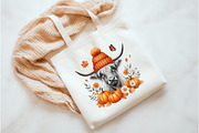 Cute Highland Cow Fall png, an Illustration by Watercolor design (Thumbnail 3 of 3)