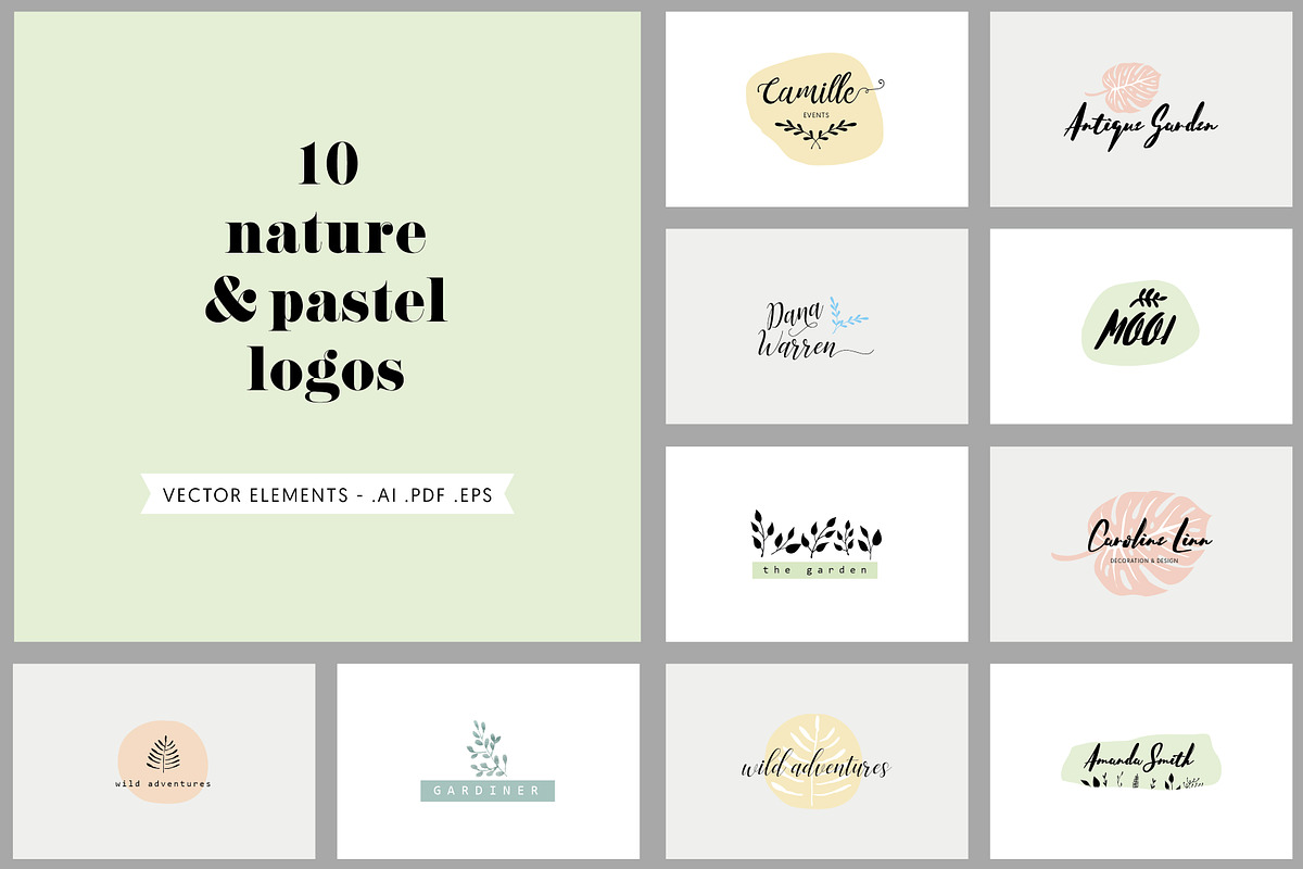 50 Simple Logos business cards, a Branding & Logo Template by Anis Illustration (Photo 2 of 8)