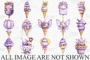 Whimsical Summer Ice Cream Clipart, an Illustration by Canvas Craft (Thumbnail 3 of 7)