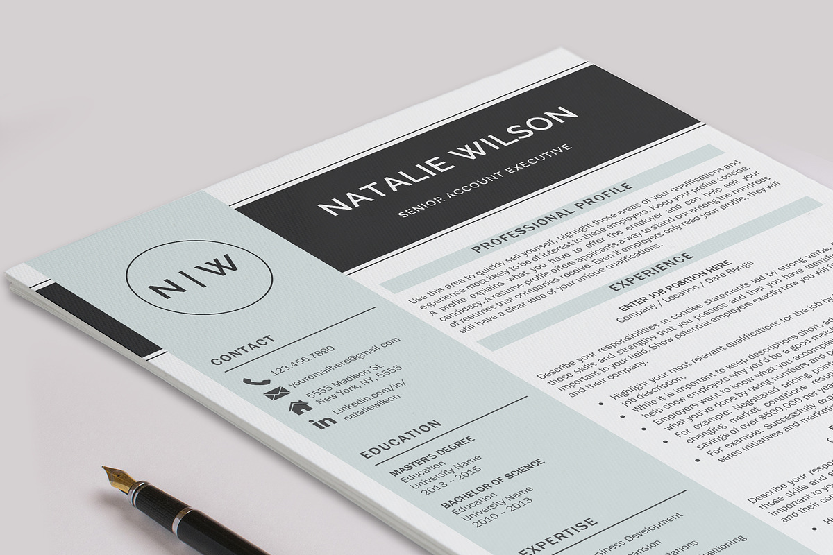 2 Page Resume Template | CV Template, a Resume Template by Klamp Studio (Photo 7 of 8)
