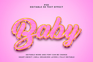Baby 3d Editable Text Effect Style
