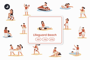 Lifeguard Beach Illustration, an Object Graphic by Jump Studio
