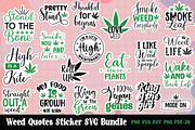 Weed Cannabis Sticker SVG PNG Bundle, an Object Graphic by FiveStarCrafting (Thumbnail 1 of 9)
