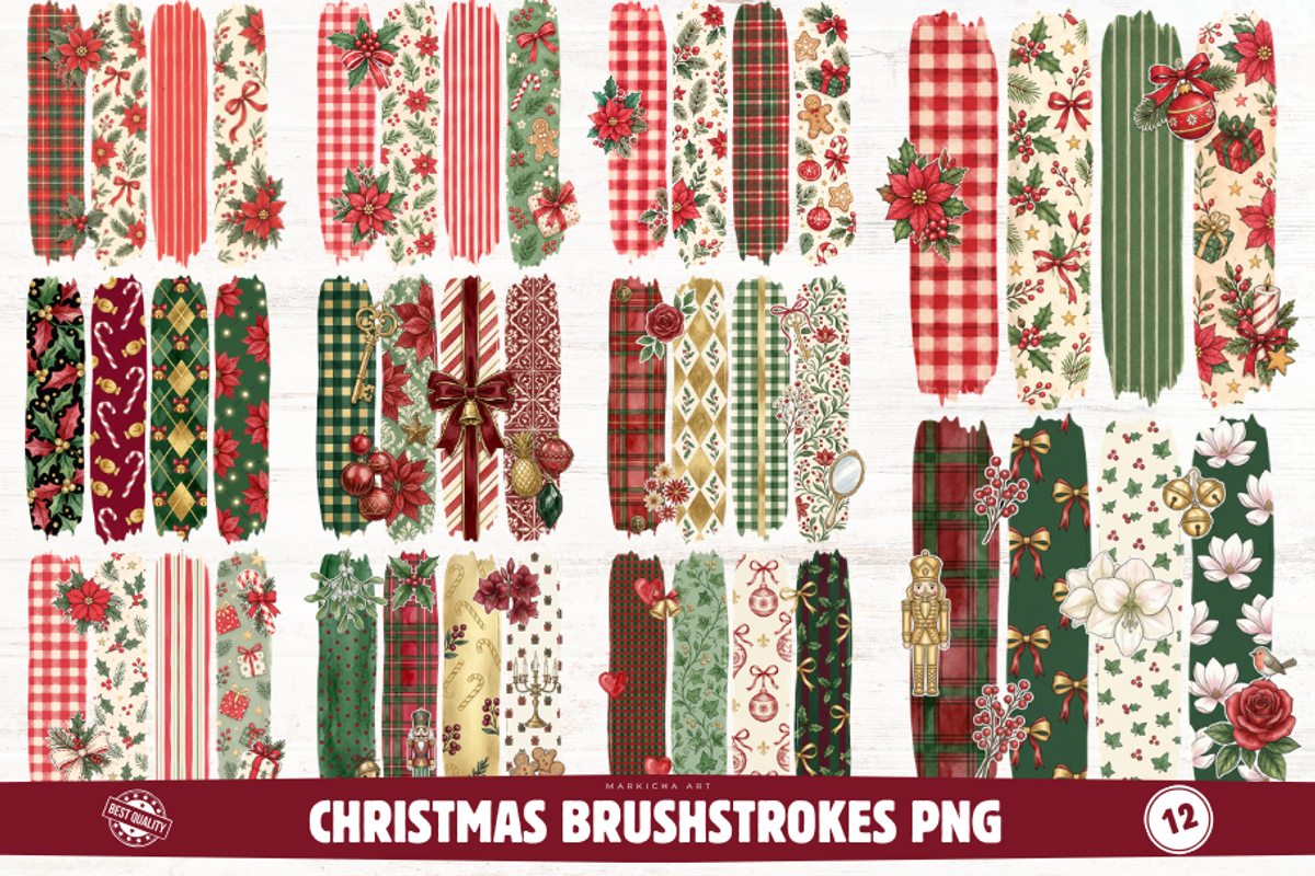 Christmas Brushstrokes PNG, a Seasonal Illustration by Markicha Art (Photo 1 of 6)