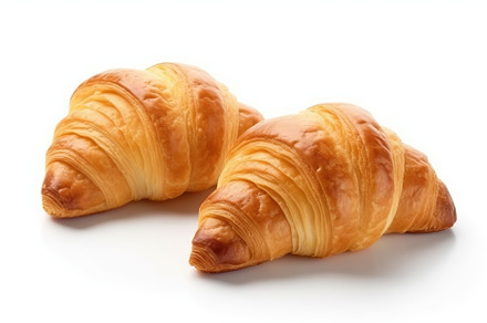 Fresh croissants isolated on white background. Generative AI, a Food & Drink Photo by AlyaAnd