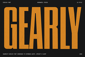 Gearly, a Font by Goodwheel Studio