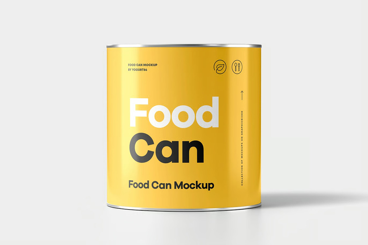 Food Can Mock-up, a Packaging Mockup by zippypixelstudio (Photo 7 of 15)