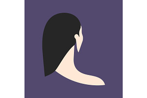 Minimalist Woman Portrait Back View, a Decorative Illustration by PsychocheArt