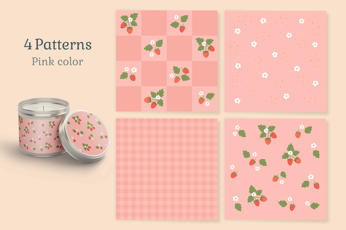 Strawberry Patterns, a Graphic by Nina Bered Illustration (Photo 3 of 5)