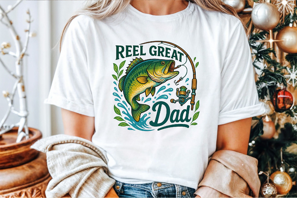 Retro Reel Great Dad Png Fishing Dad, an Illustration by Sublimation Artist (Photo 7 of 9)