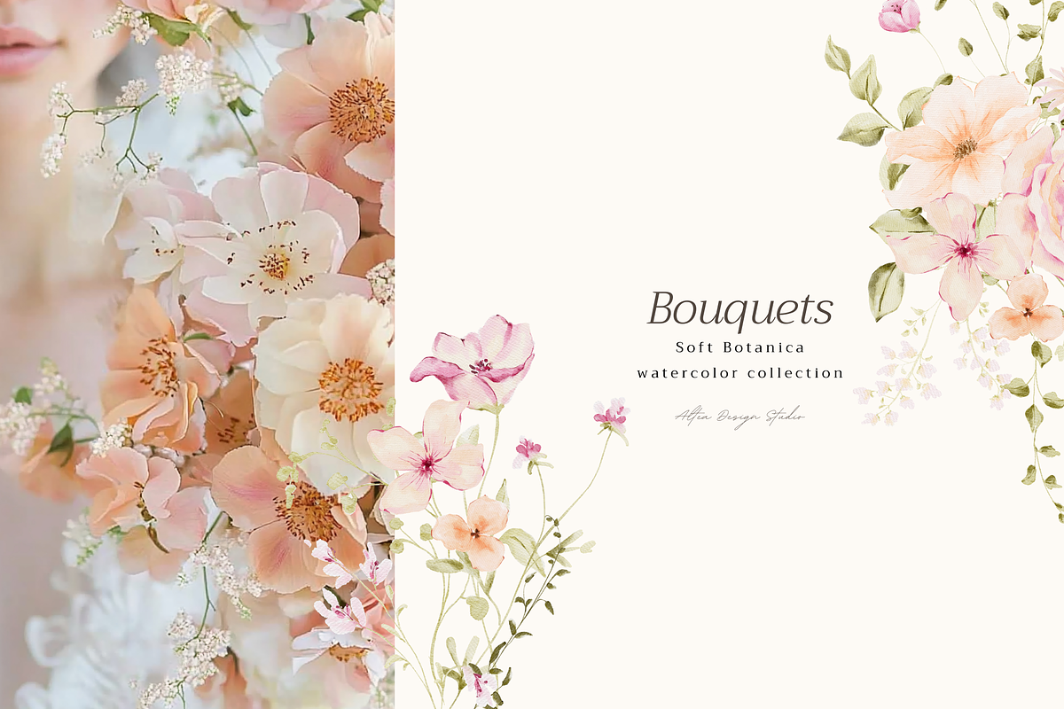 Delicate Pastel Watercolor Flowers, a Decorative Illustration by Altea Design Studio (Photo 20 of 26)