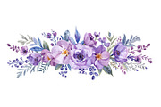 Elegant Purple Floral Set, an Illustration by balal (Thumbnail 4 of 11)