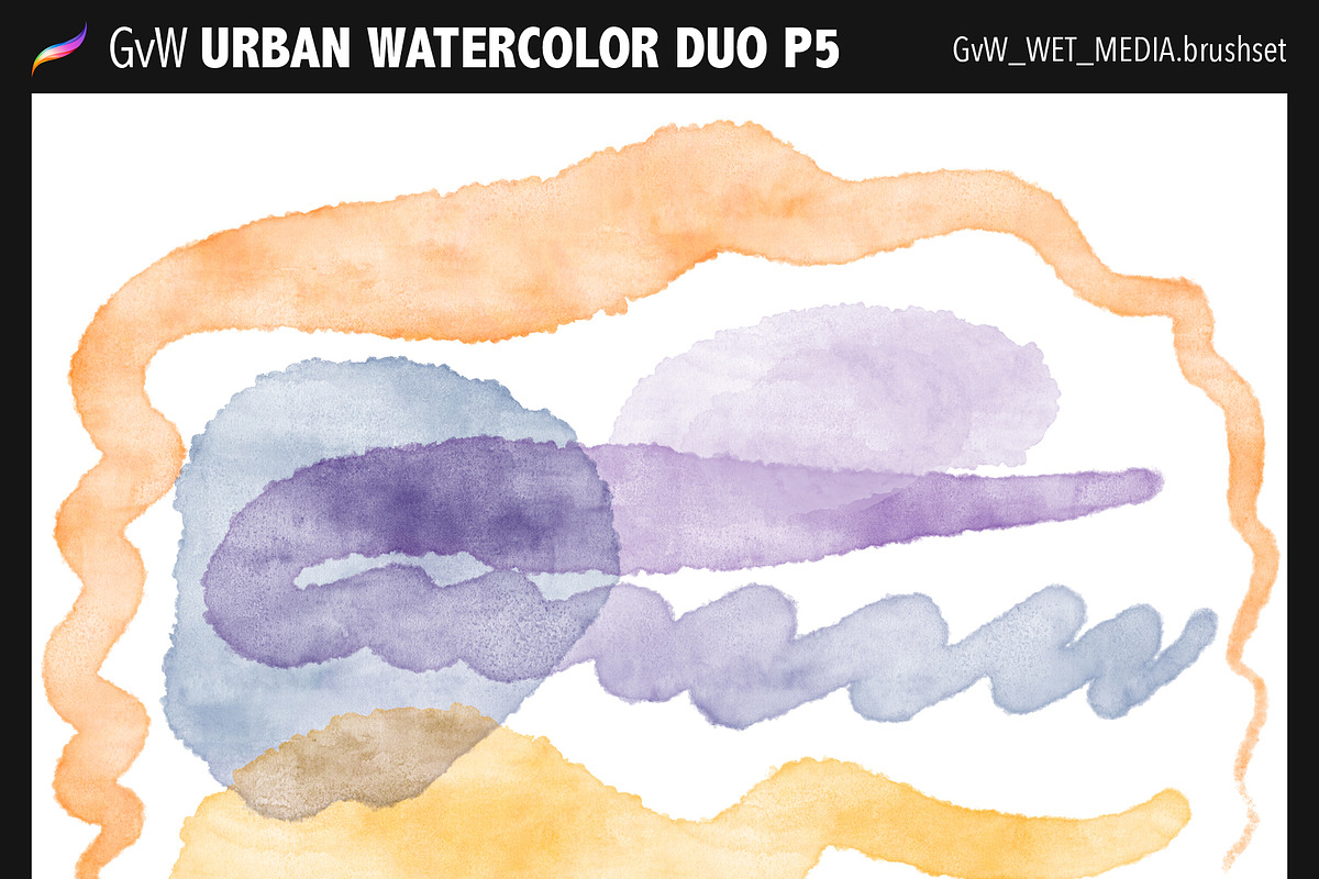 70+ Watercolor & Wet Paint Brushes preview 7
