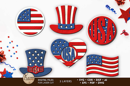 Independence Day SET Decor Panels