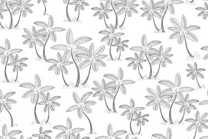 Gray Vector Palm Trees Seamless