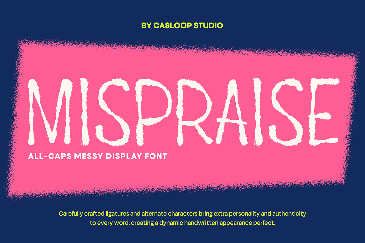 Mispraise – Marker All-Caps Font, a Handwritten Font by Casloop Studio (Photo 1 of 10)