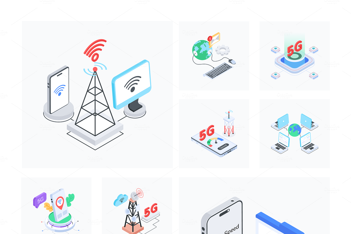 5G Technology and Internet Icons, a Duotone Icon by Vectors Market (Photo 7 of 12)