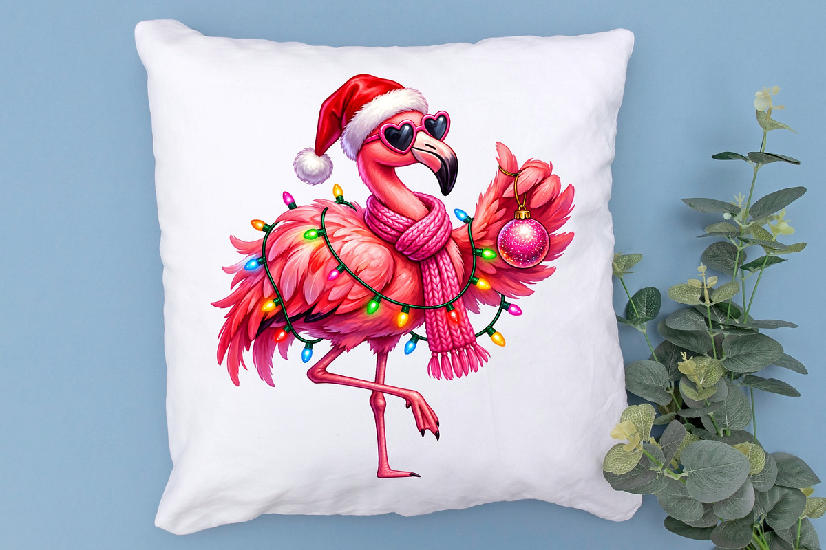 Pink Flamingo Christmas PNG Design, an Object Graphic by Zahyl Studio (Photo 7 of 7)