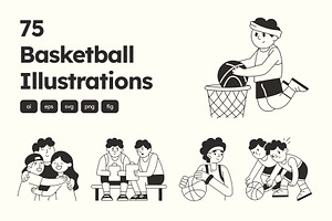 Basketball Illustration, an Outline Icon by Vectors Market
