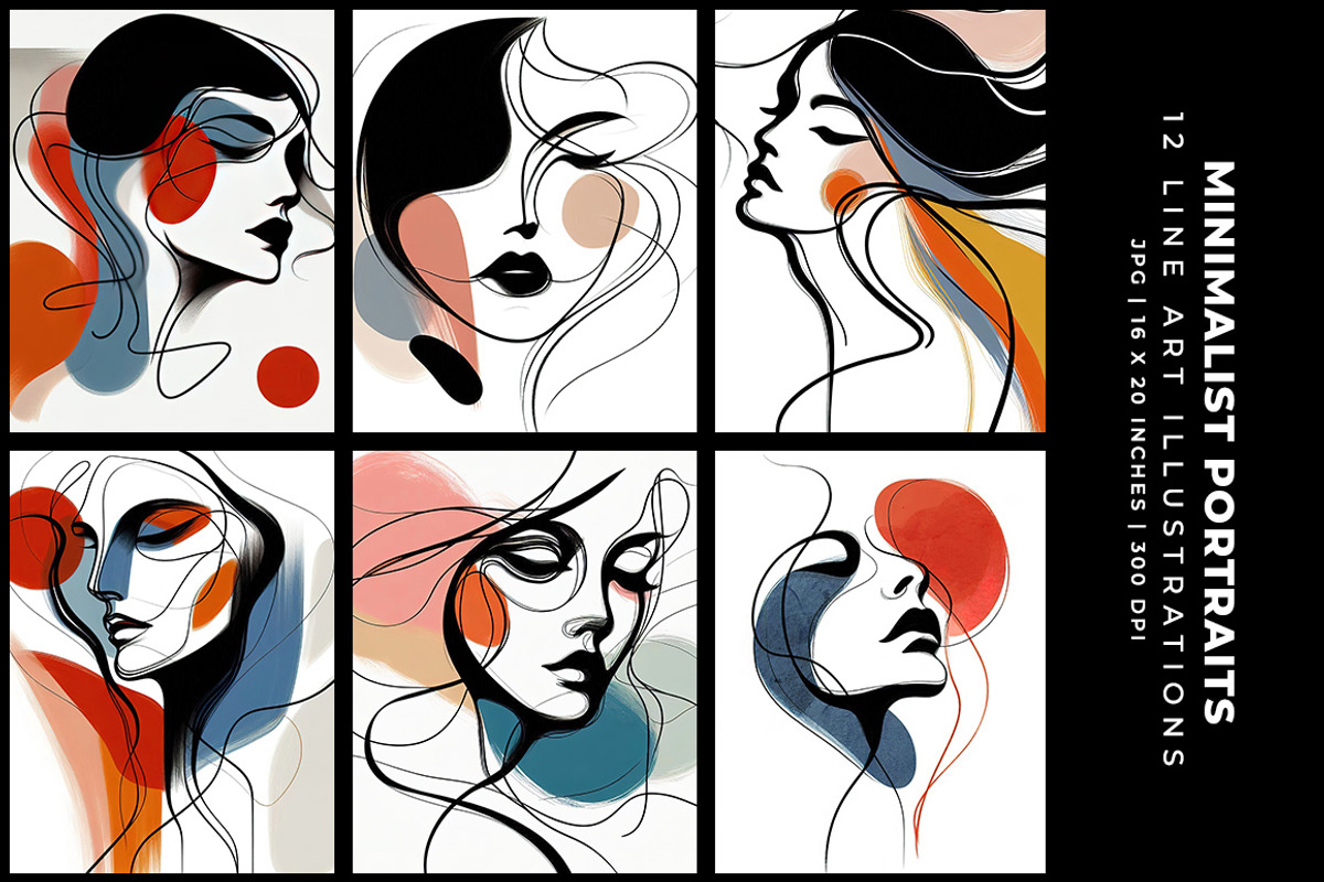 Minimalist Portraits, a Decorative Illustration by Digital Art Creations (Photo 2 of 8)