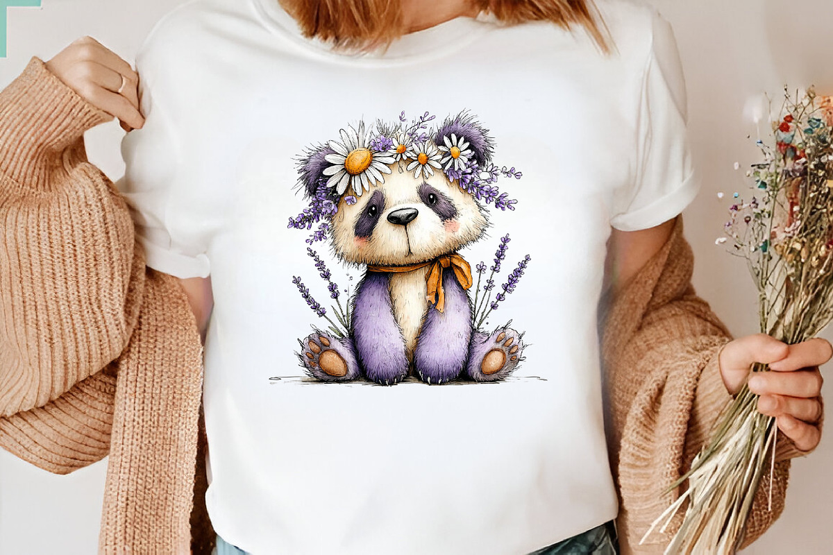 Whimsical Spring Panda Clipart, an Illustration by CreationArt (Photo 3 of 13)