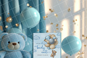 Boy baby shower invitation mockup PS, an Advertising Mockup by Blush Roses Print (Thumbnail 5 of 8)