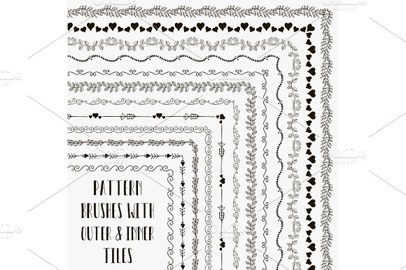 Vector pattern brushes with outer and inner tiles preview 3