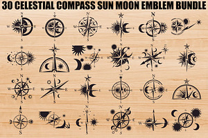 Celestial Compass SVG Bundle, an Illustration by Gaye Art