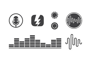 Sound Wave Logo Bundle Music Dj Line