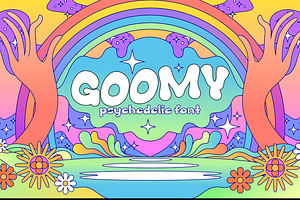 Goomy Psychedelic Font Display, a Handwritten Font by GRVS Studio