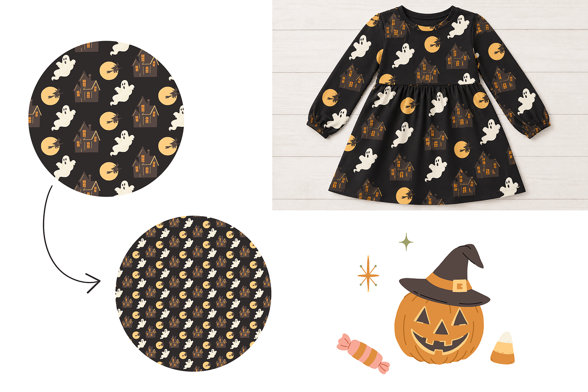 Vintage Halloween Design Bundle, a Seasonal Illustration by Digitaliya (Photo 7 of 9)