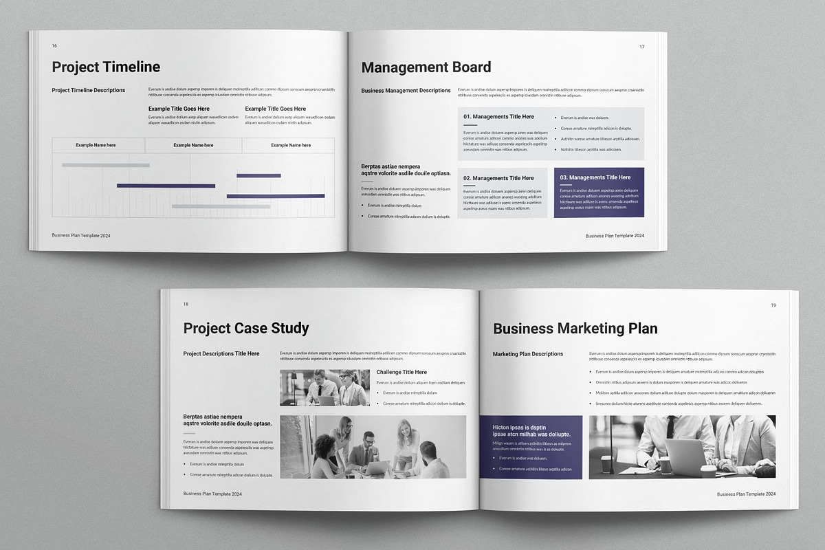 Business Plan Template Landscape, a Brochure Template by E-Type
