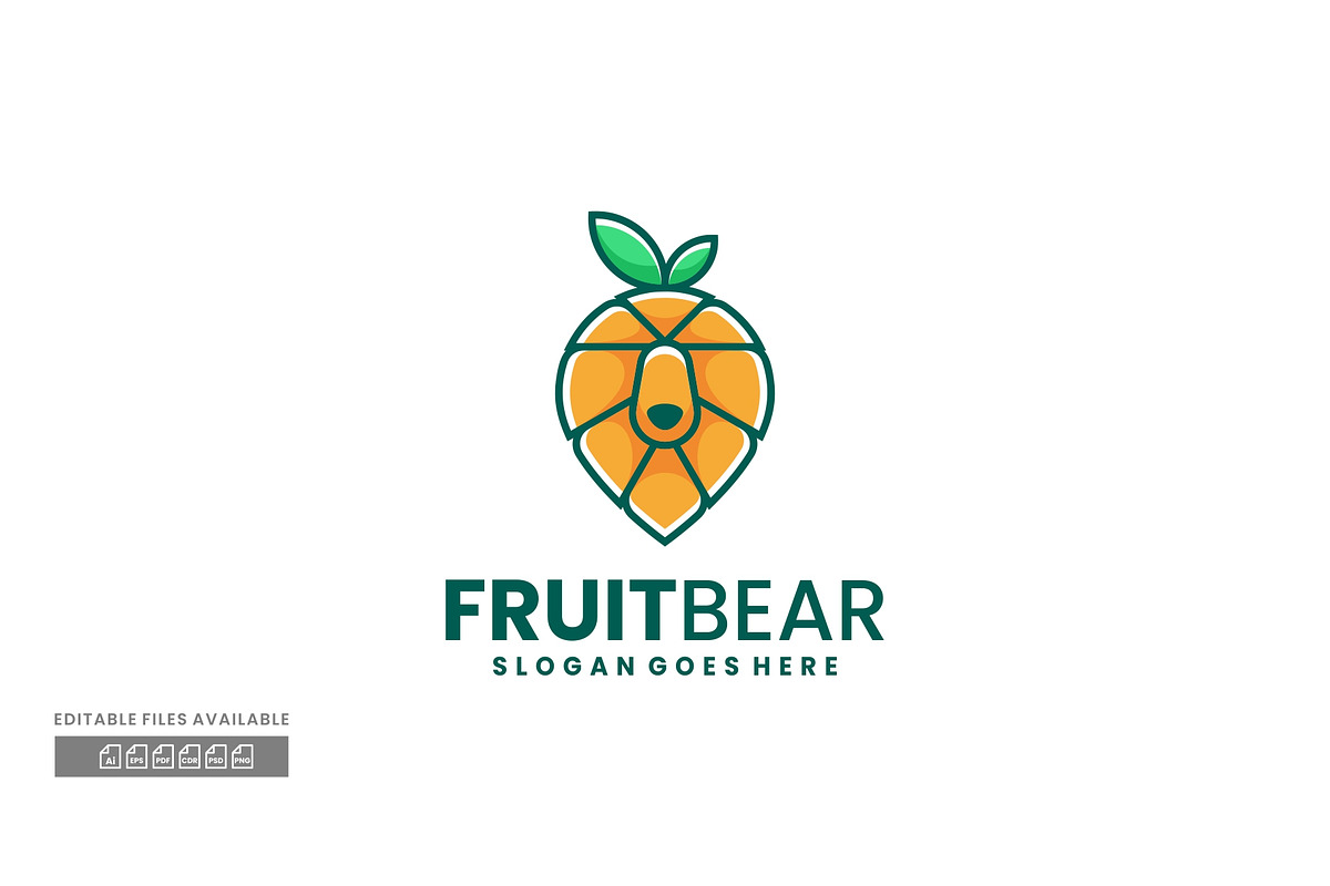 Fruit Bear Simple Mascot Logo, a Branding & Logo Template by ivan_artnivora