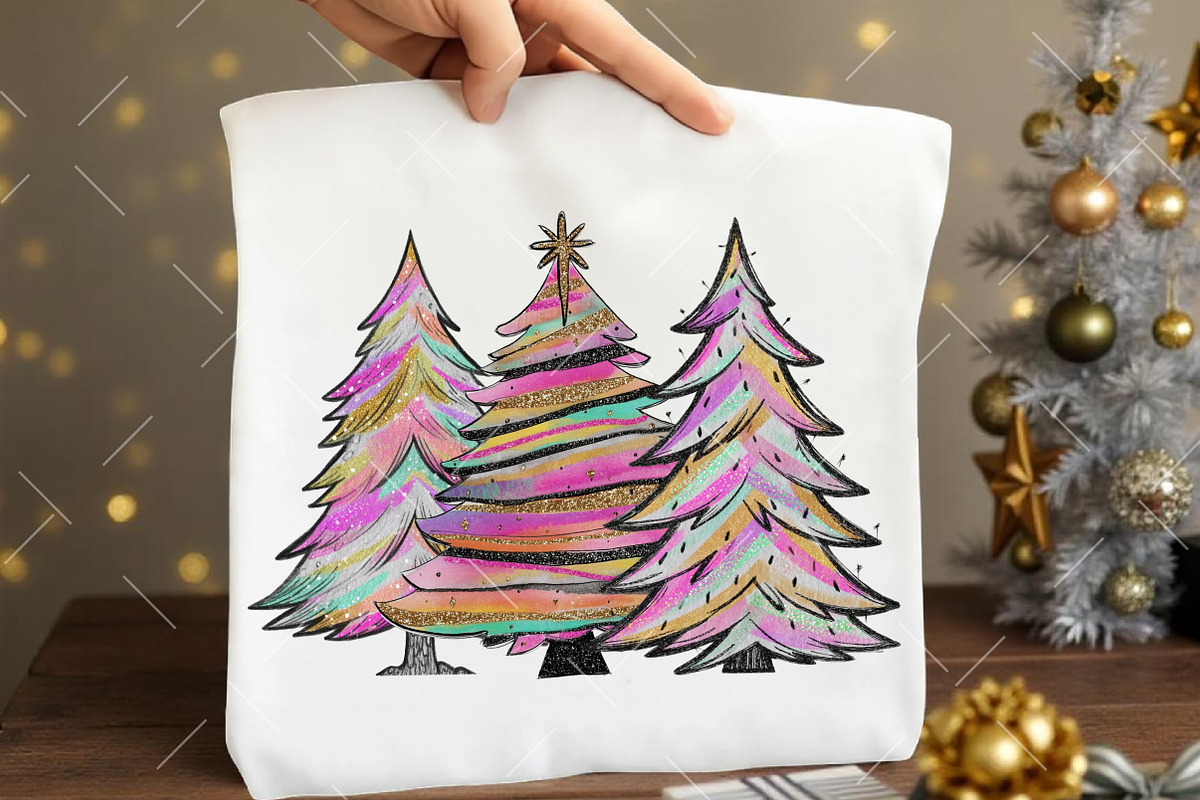 Iridescent Christmas Tree Clipart, an Illustration by OK Design (Photo 4 of 6)