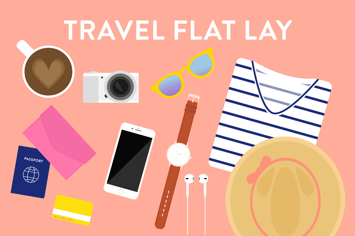 Vector Travel Flat Lay, an Illustration by Sarah Hearts (Photo 1 of 3)
