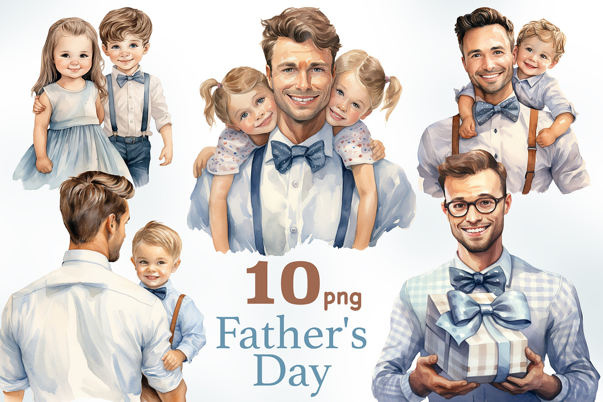 Fathers Day Clipart Collection, a Person Illustration by GlamArtZhanna (Photo 1 of 4)