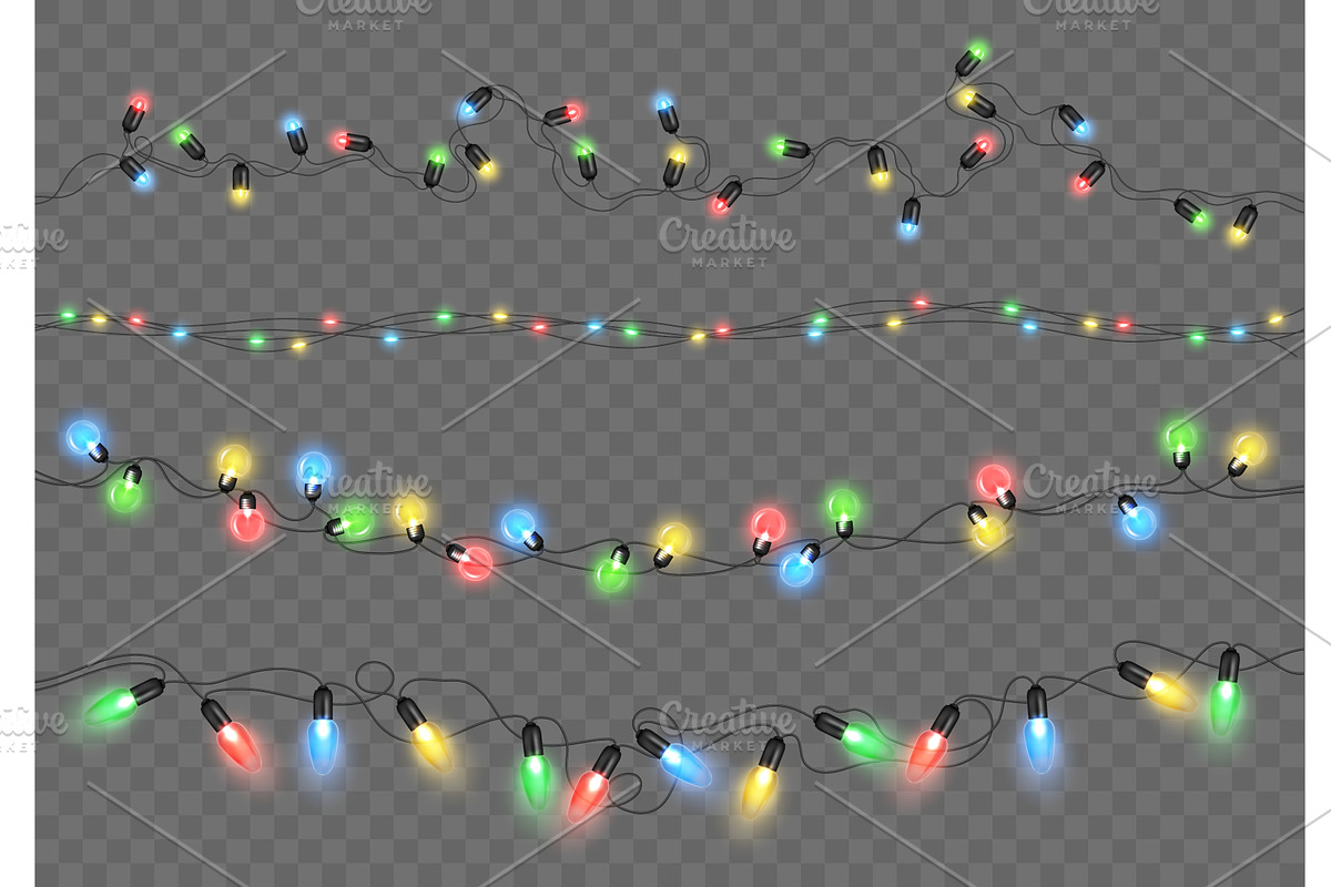 Christmas lights. 3D realistic Xmas, an Object Illustration by Frogella