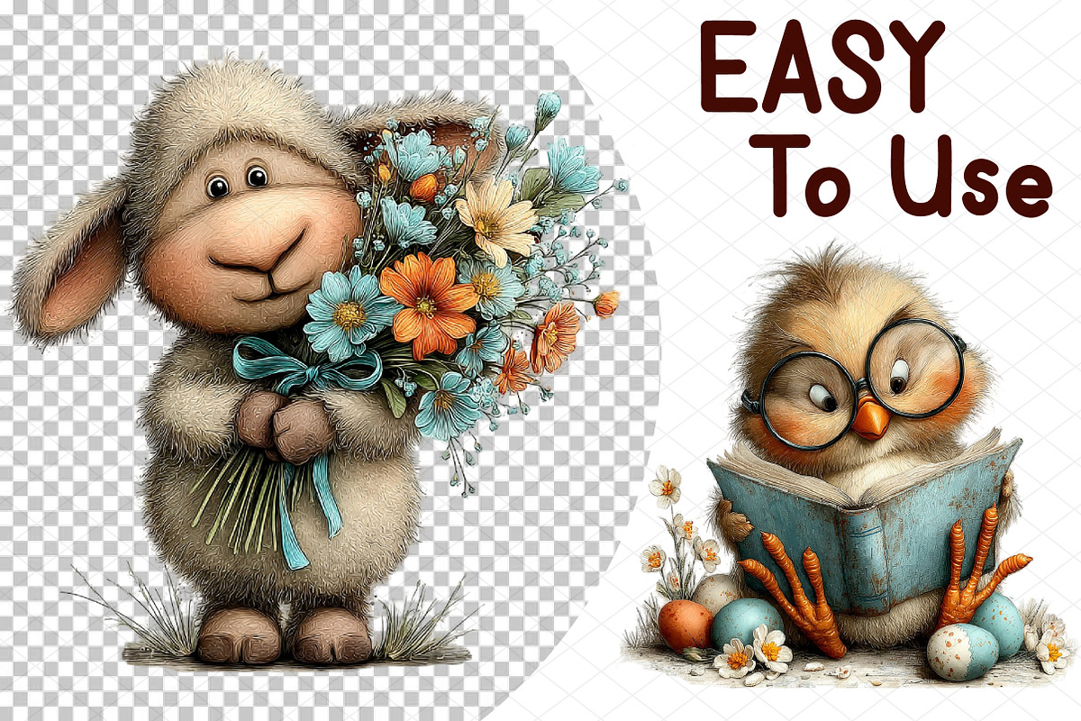 Spring Easter Animals Clipart, an Illustration by cherrydesign (Photo 4 of 4)
