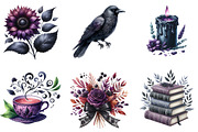 Black & Purple Autumn Clipart, an Illustration by DreamArtGraphic (Thumbnail 2 of 7)