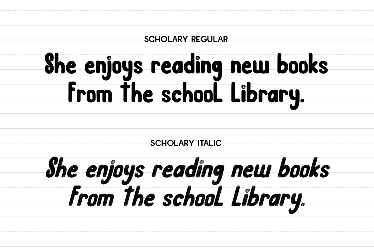 Scholary - SVG Chalk Handwritten, a Handwritten Font by Indotype Foundry (Photo 2 of 10)