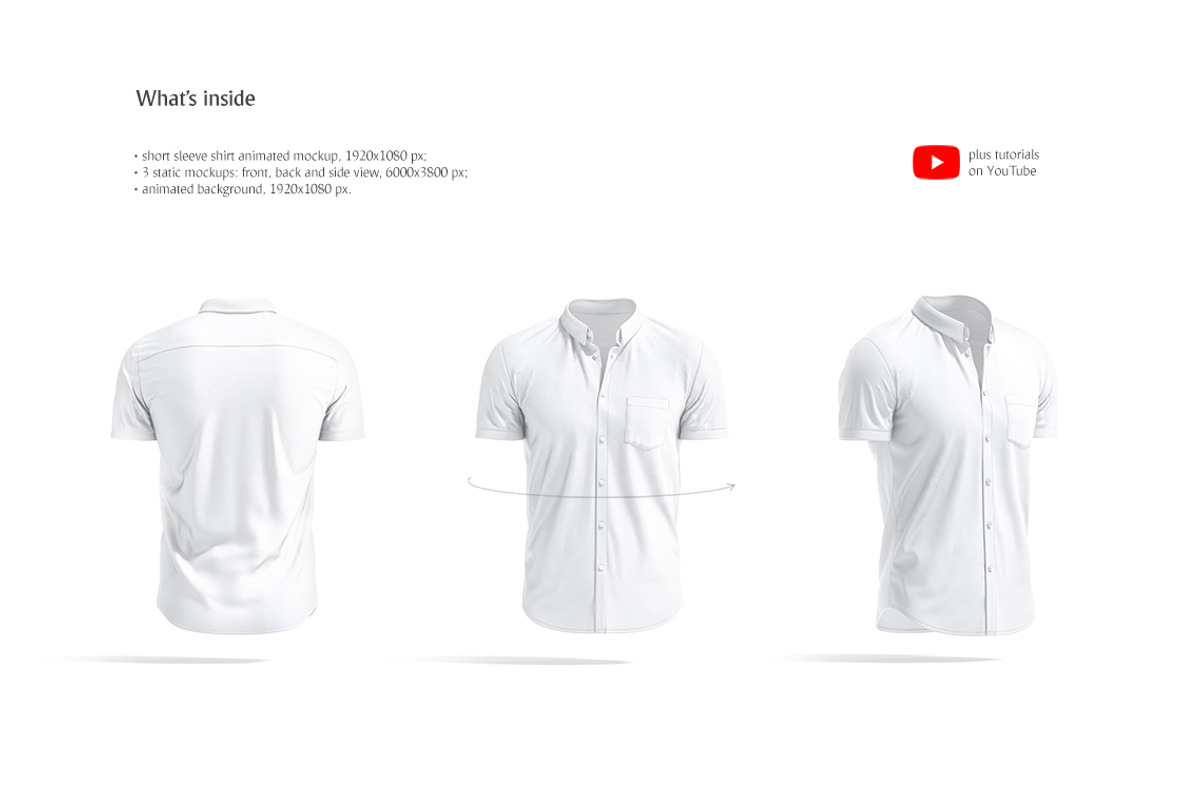 Short Sleeve Shirt Animated Mockup, a Shirt Mockup by rebrandy (Photo 2 of 13)