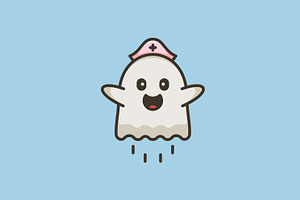 ghost nurse logo vector template, a Branding & Logo Template by OmerStudio