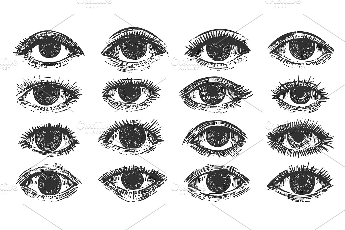 Different Eye Icons Hand Drawn, an Illustration by LadadikArt