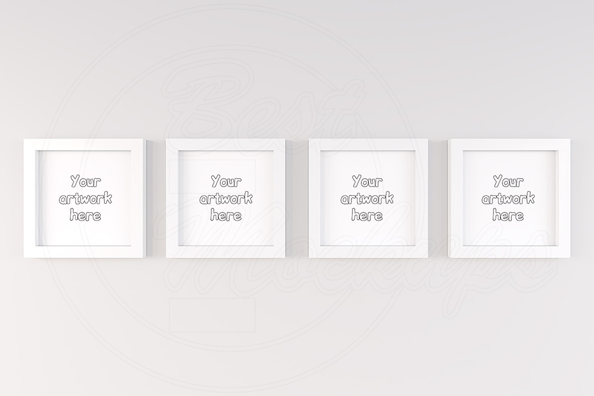 Four best mockup frame wall handing, a Print Template by BestMockups