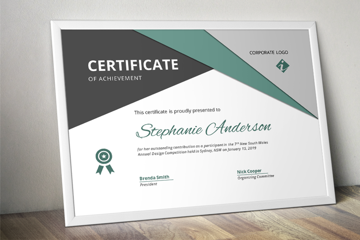 Big triangle Word docx certificate, a Stationery Template by Inkpower (Photo 5 of 6)