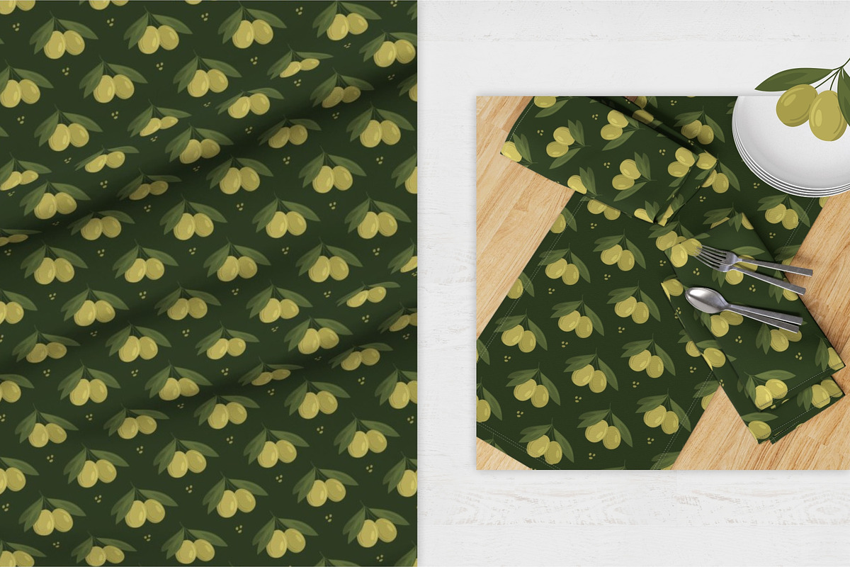 Olives set. Vector seamless patterns, a Pattern Graphic by LartGraphics (Photo 4 of 10)
