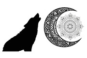 Mandala Moon Wolf SVG Bundle, an Illustration by Gaye Art (Thumbnail 7 of 31)